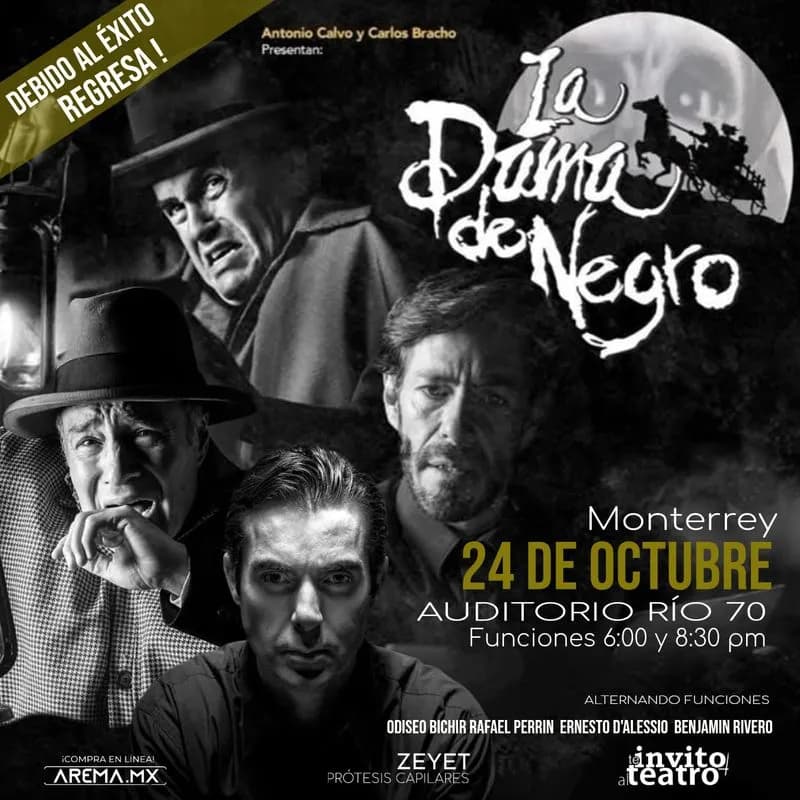 Promotional background for the event La Dama de Negro en Monterrey