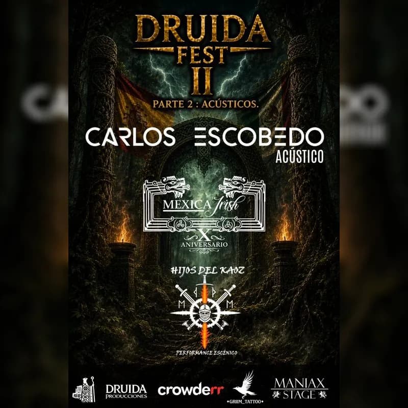 Fondo promocional del evento Druida Fest II Parte II: Acústico en Guadalajara