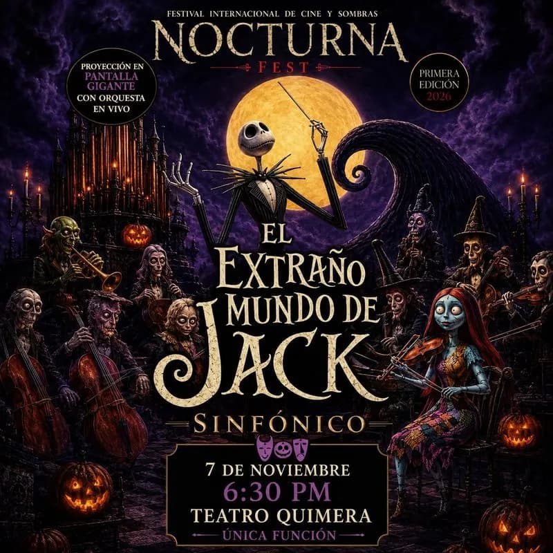 Fondo promocional del evento El extraño Mundo de Jack Sinfónico en Metepec