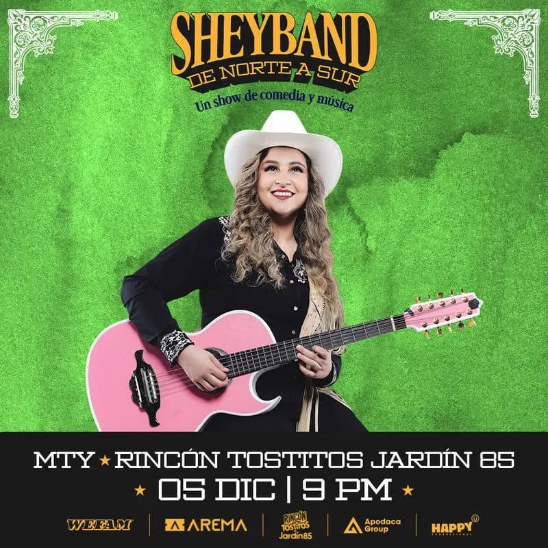 Promotional background for the event Shey Band en Monterrey