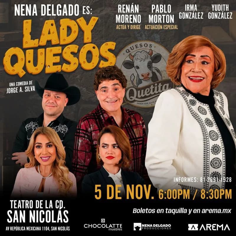 Fondo promocional del evento Lady Quesos en San Nicolás