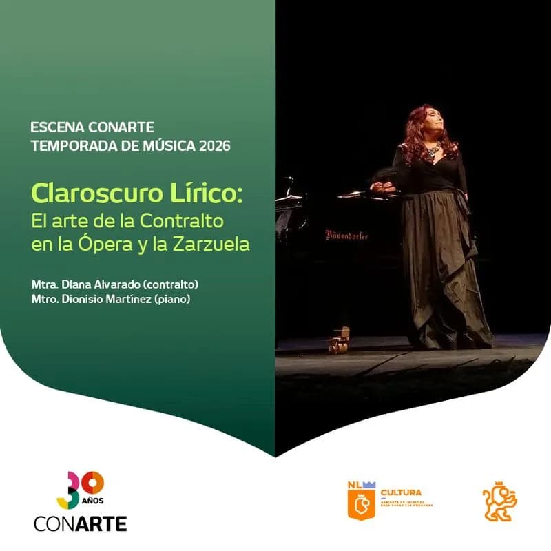 Fondo promocional del evento Claroscuro Lírico Arte de la Contralto en la Ópera y la Zarzuela