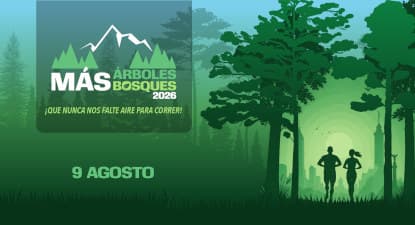 Fondo promocional del evento Carrera Más Árboles, Más Bosques 2026