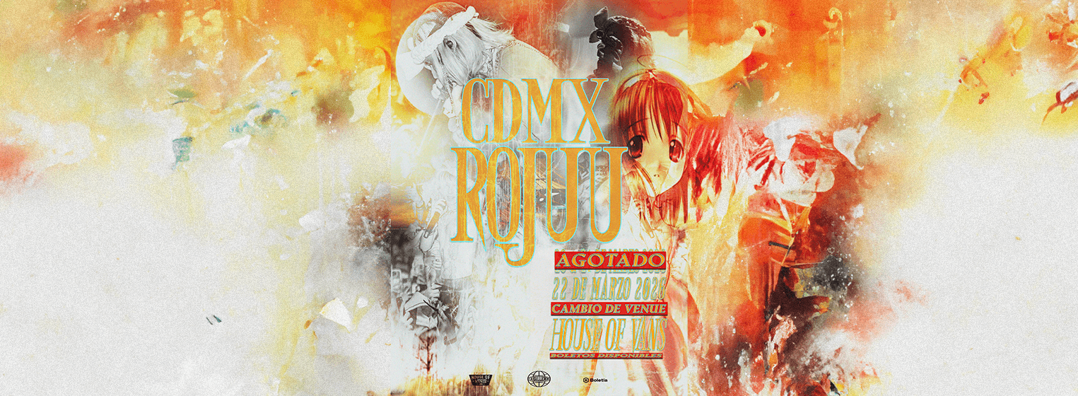 Fondo promocional del evento Rojuu @ CDMX 2026 Tercera Fecha