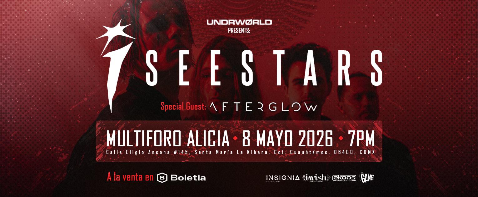 Fondo promocional del evento Undrwørld Presenta: I See Stars en CDMX