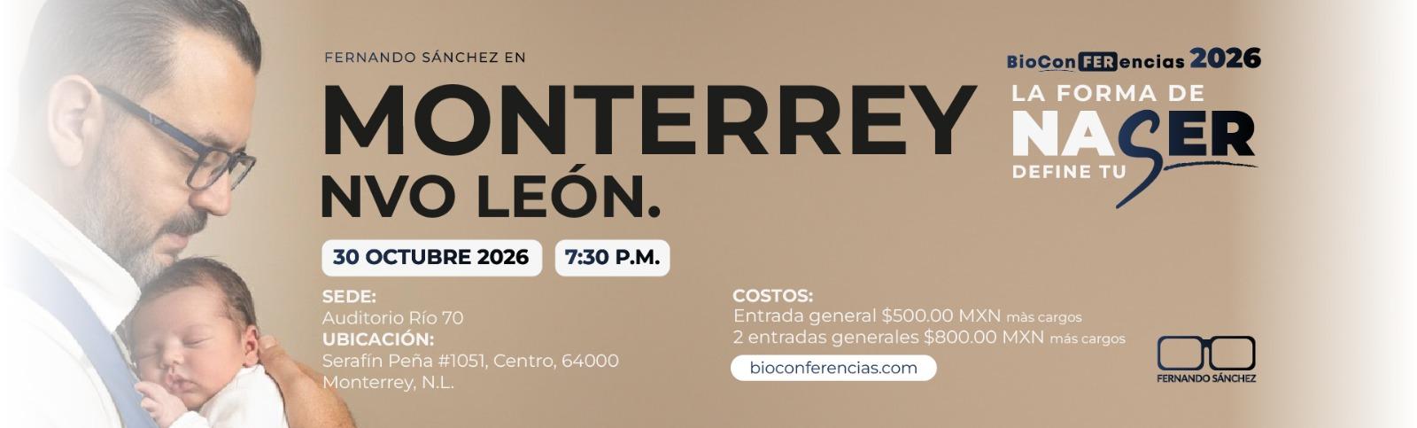 Fondo promocional del evento La forma de nacer define tu Ser "Monterrey"