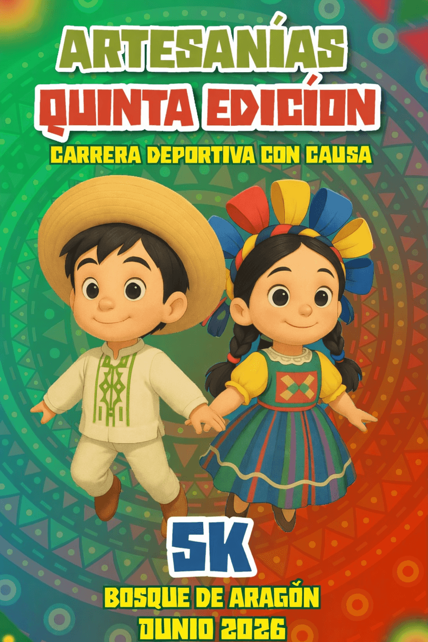 Fondo promocional del evento ARTESANÍAS 5K // 5ta edición