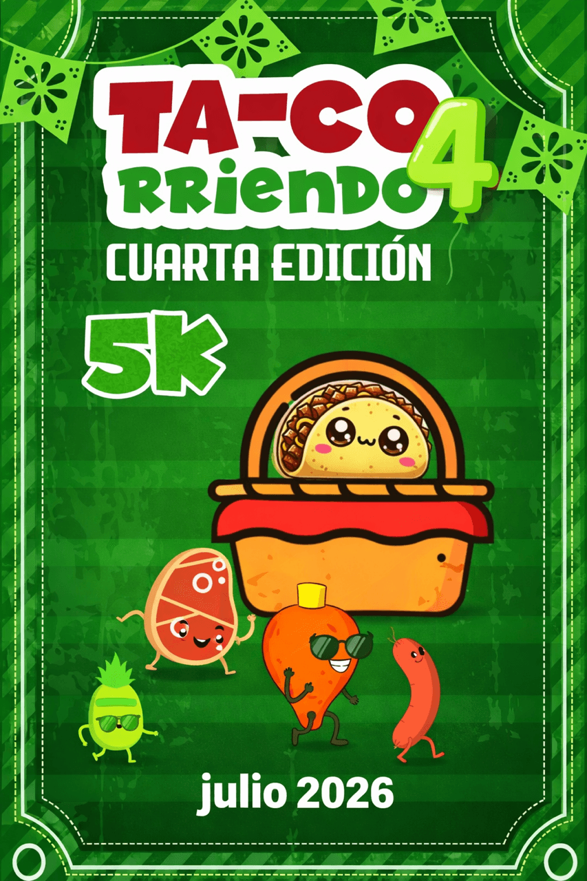 Fondo promocional del evento TACOrriendo 5K // cuarta edición