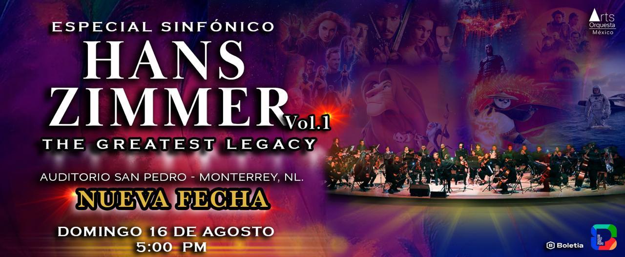 Fondo promocional del evento Especial Sinfónico Hans Zimmer: The Greatest Legacy - MTY