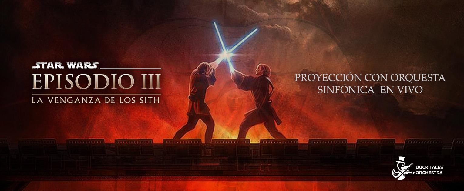 Fondo promocional del evento Star Wars Episodio III - Proyección con Orquesta en Vivo