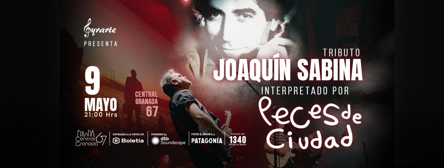 Fondo promocional del evento Tributo a Joaquin Sabina por Peces de Ciudad