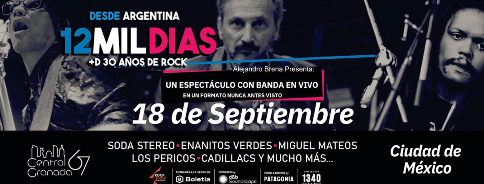Fondo promocional del evento 12 MIL DIAS +D 30 AÑOS de ROCK