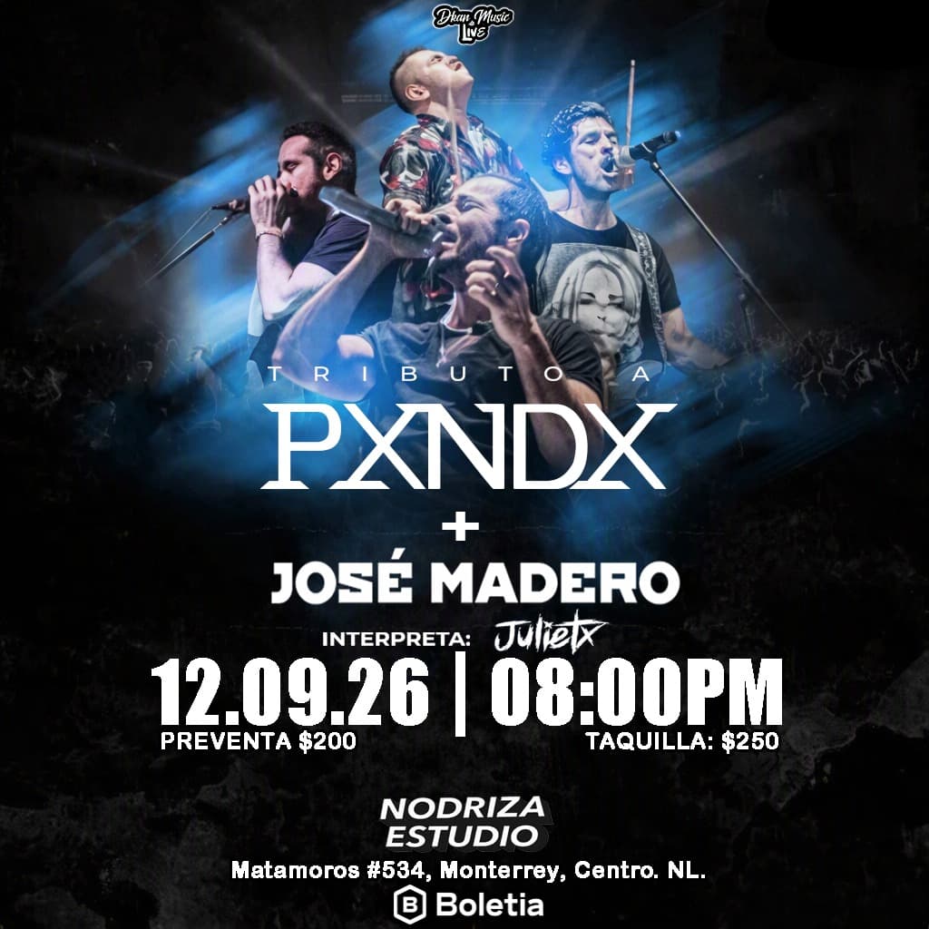 Fondo promocional del evento Tributo a PXNDX y JOSÉ MADERO por JULIETX