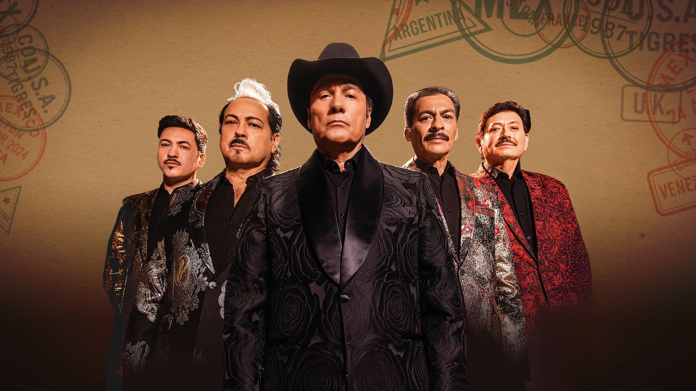 Fondo promocional del evento Los Tigres del Norte