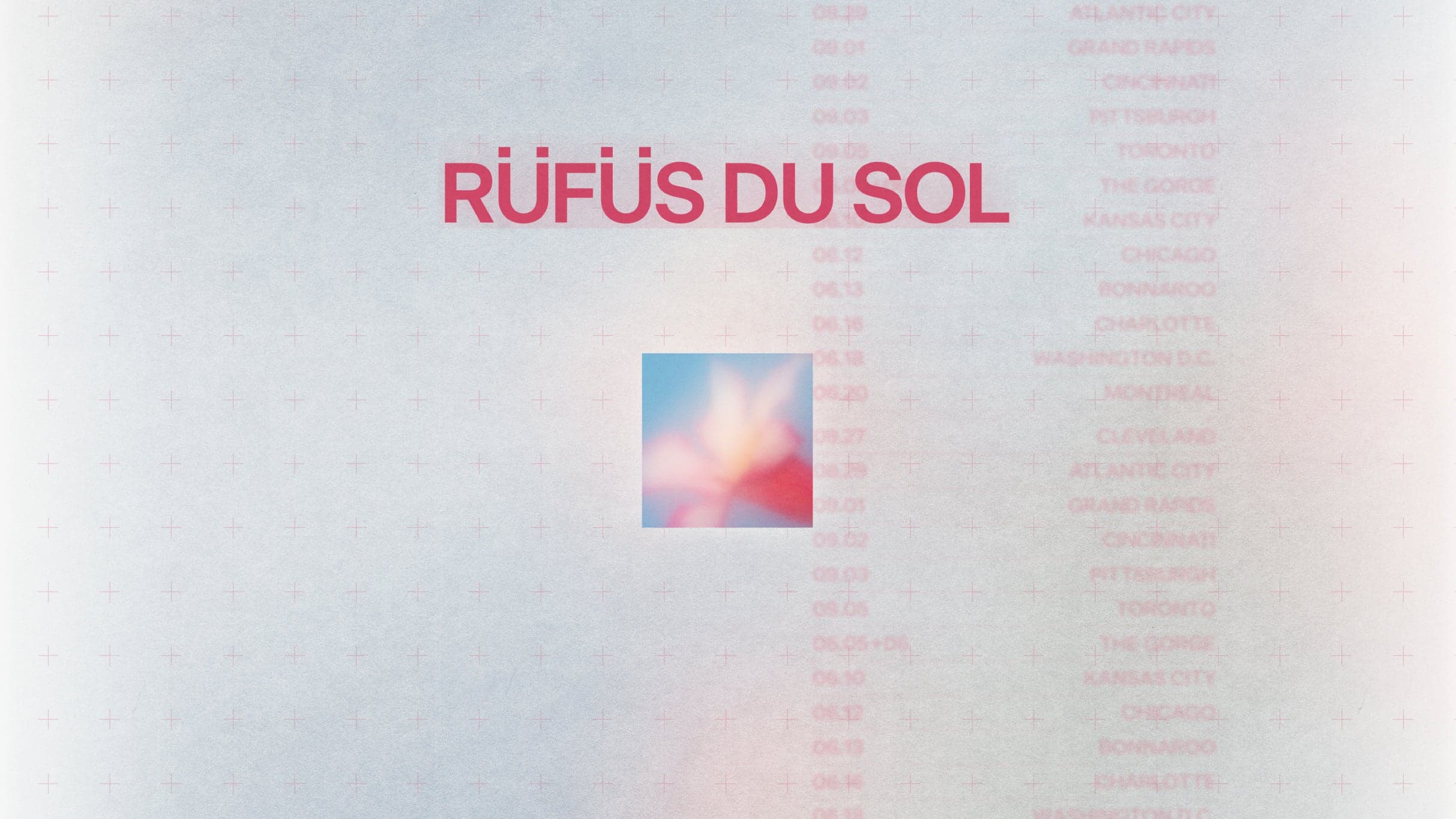 Fondo promocional del evento RÜFÜS DU SOL NORTH AMERICA 2026