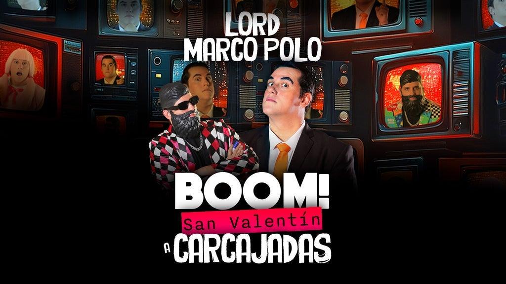 Fondo promocional del evento Marco Polo Boom! San Valentín a Carcajadas