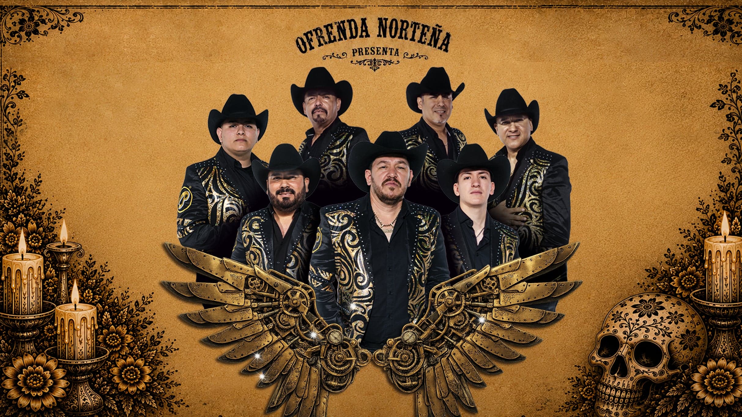 Fondo promocional del evento Grupo Palomo: Ofrenda Norteña