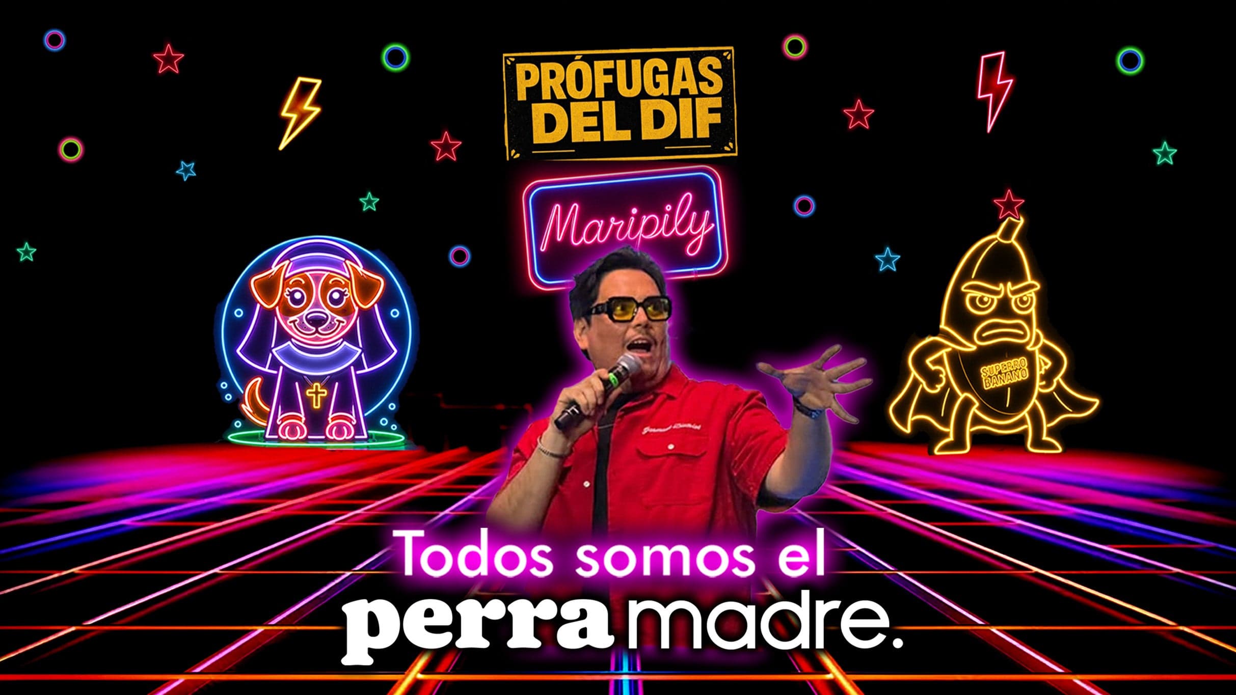 Fondo promocional del evento Todos somos el Perra Madre "Prófugos del DIF" Tour 2026