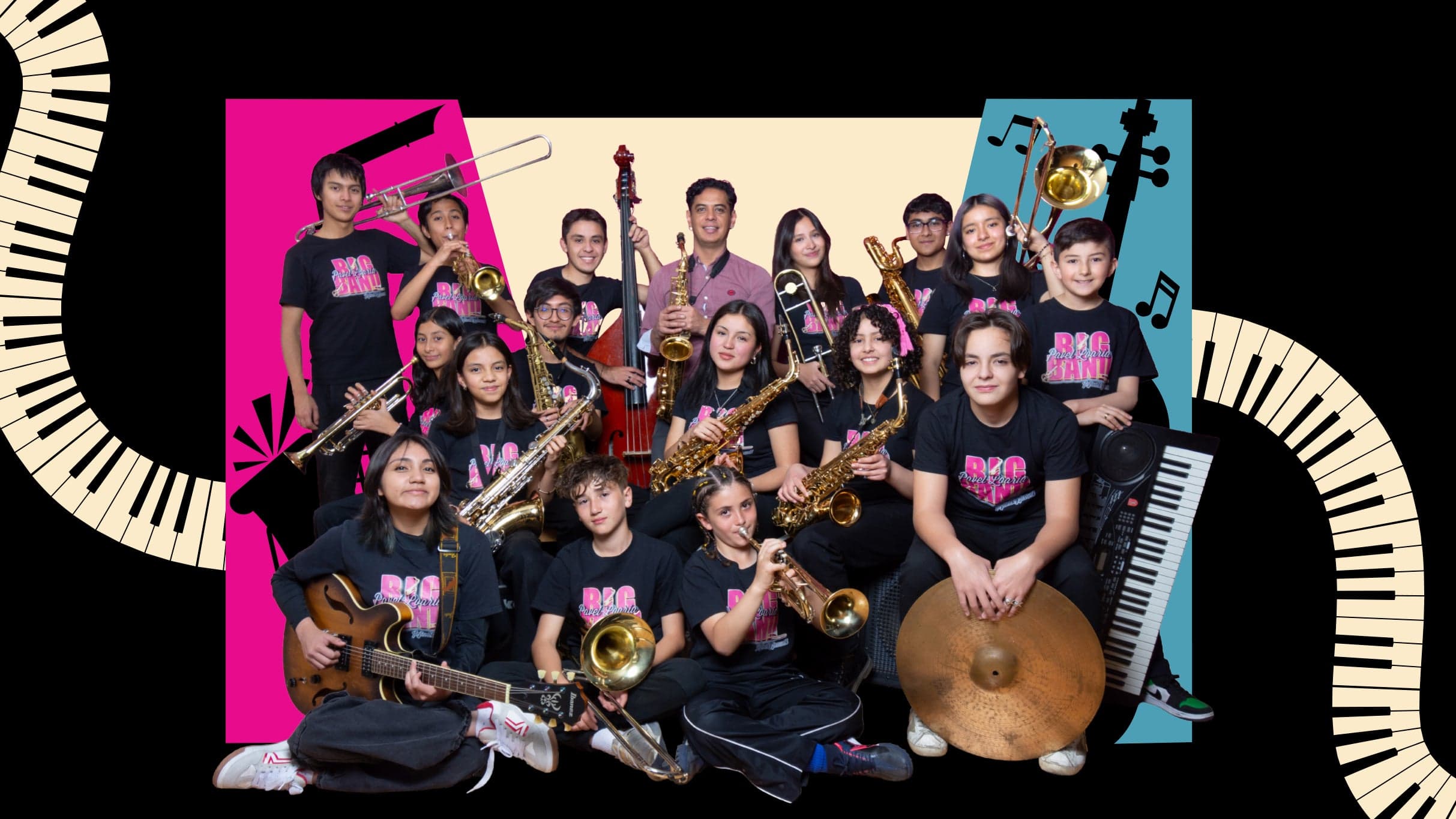 Fondo promocional del evento Pavel Loaria Big Band 10 Años
