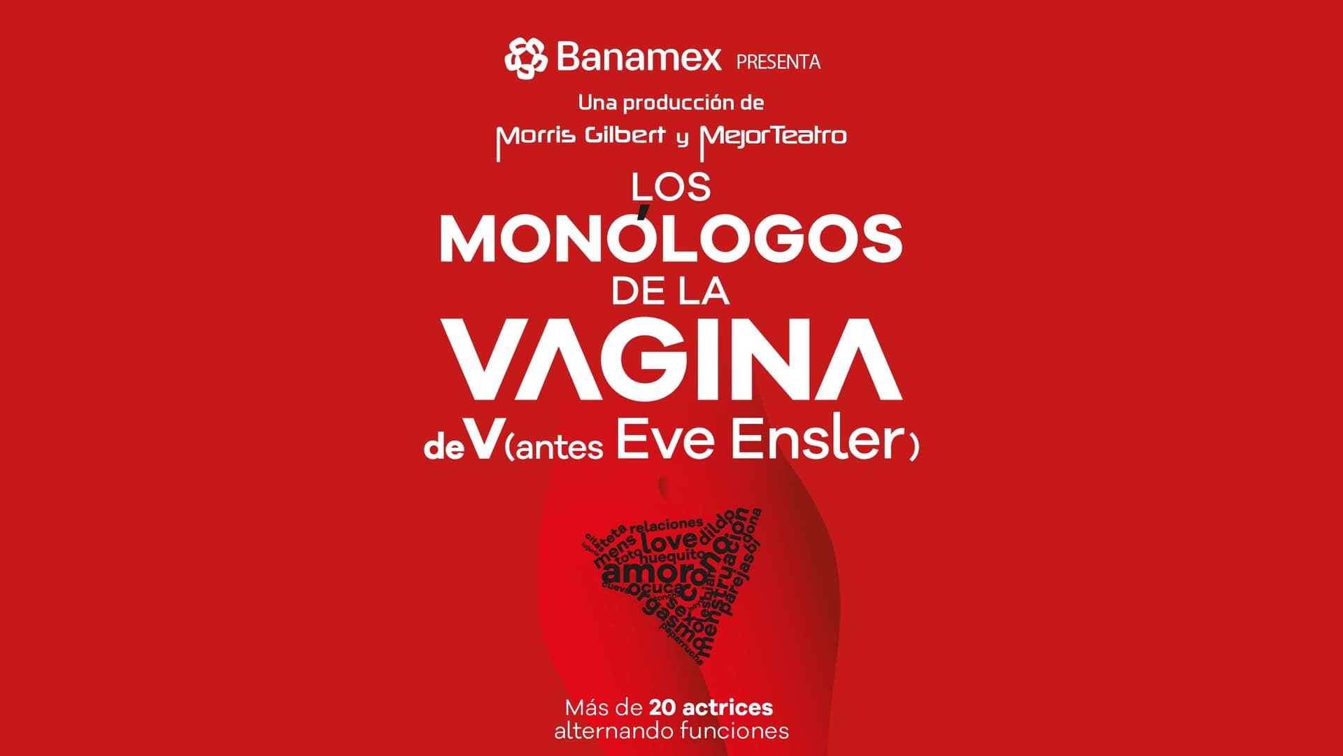 Fondo promocional del evento Los monólogos de la vagina