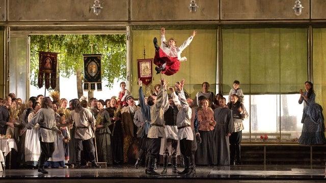 Fondo promocional del evento Ópera MET Eugene Onegin