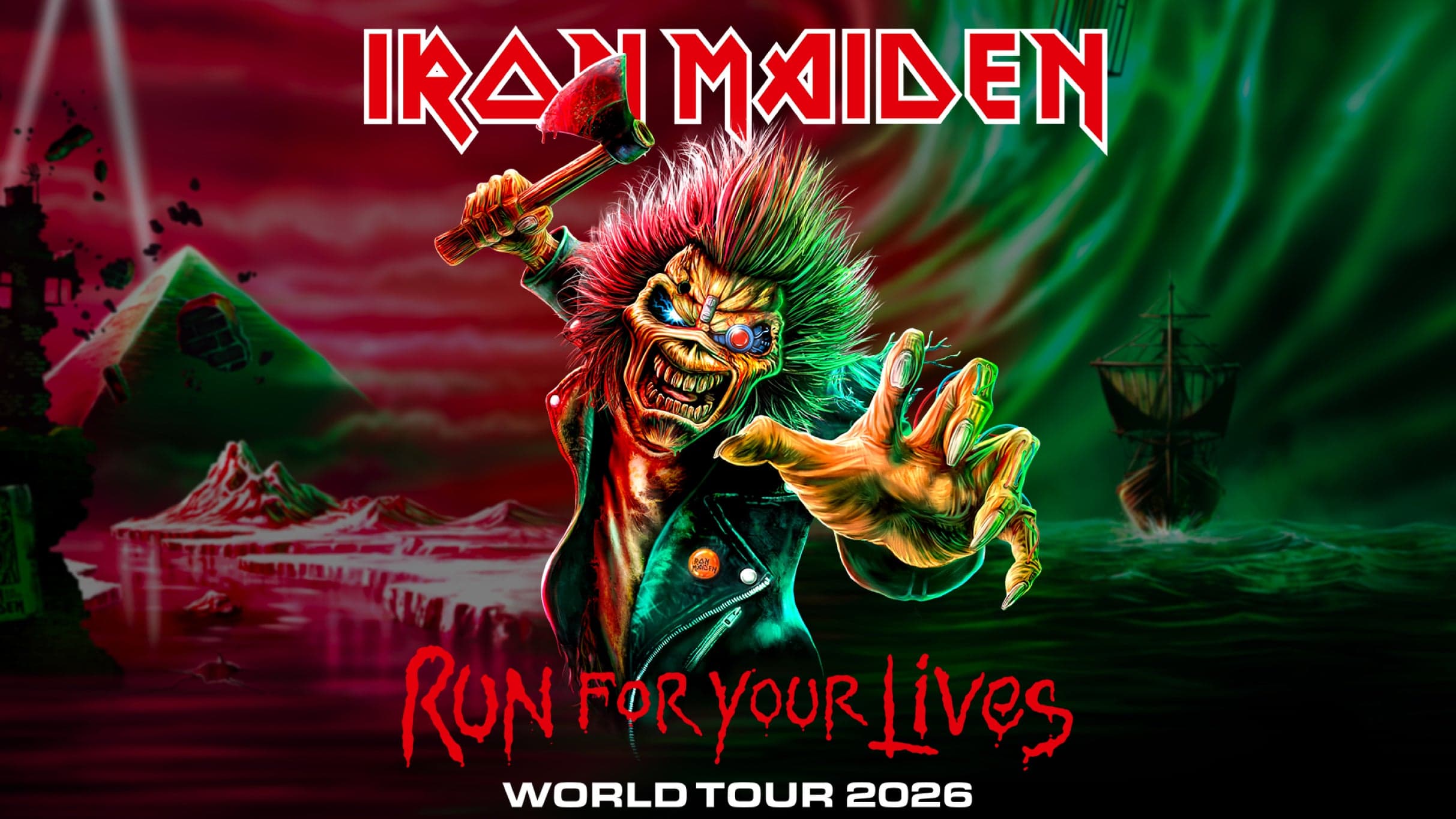 Fondo promocional del evento Iron Maiden