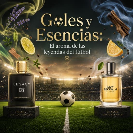 Fondo promocional del evento Goles y Esencias: El aroma de las leyendas del fútbol