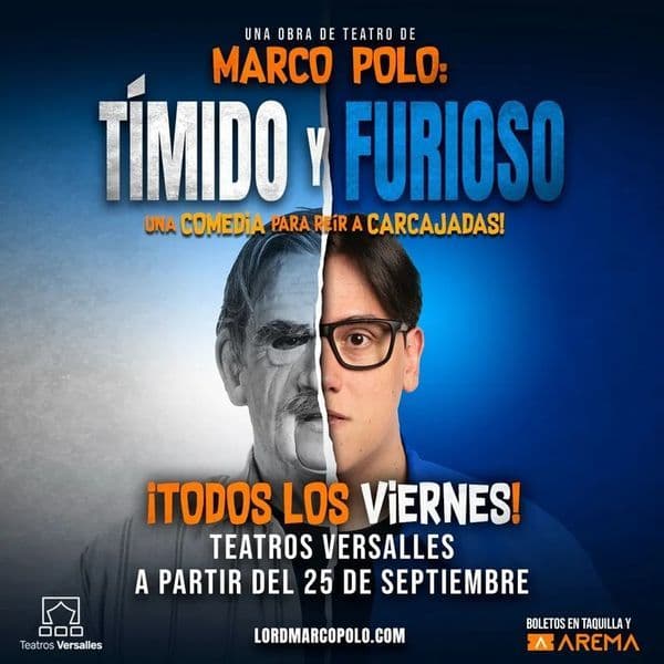 Fondo promocional del evento Marco Polo: Tímido y Furioso en Teatros Versalles