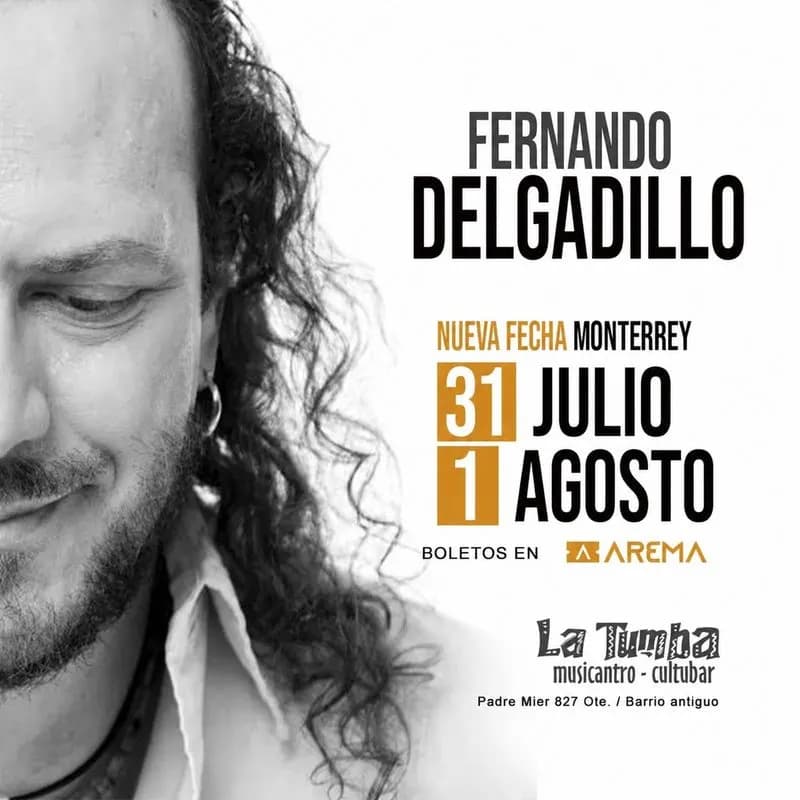 Fondo promocional del evento Fernando Delgadillo en Monterrey