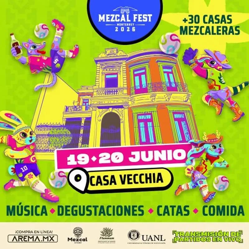 Fondo promocional del evento Mezcal Fest Monterrey 2026