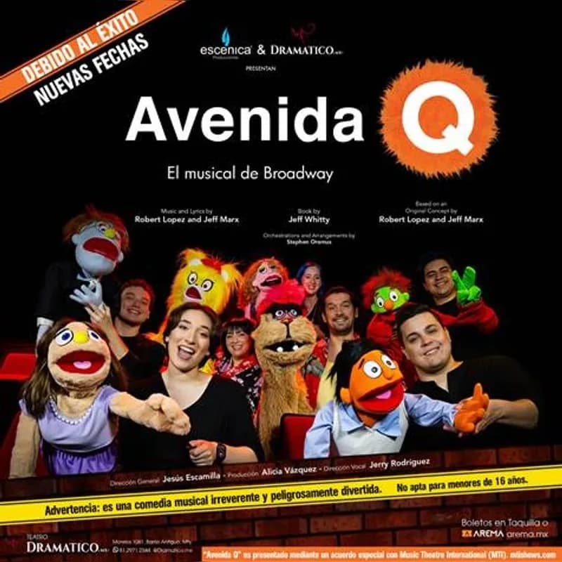 Fondo promocional del evento Avenida Q
