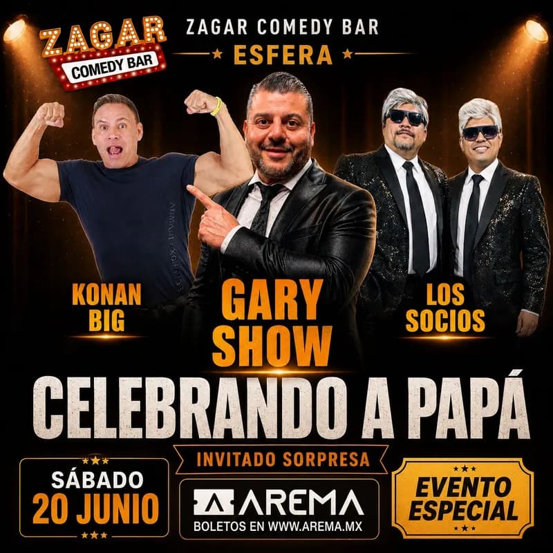 Fondo promocional del evento Celebrando a Papá en Zagar Comedy Bar Esfera