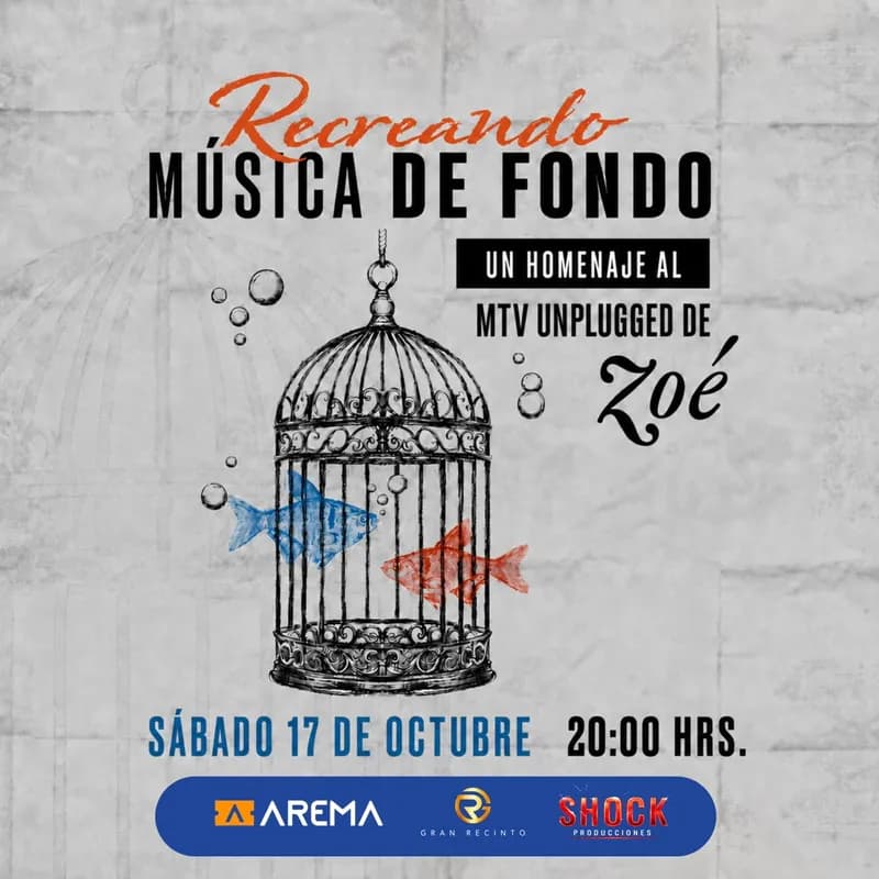 Fondo promocional del evento Homenaje a ZOE en Tlalnepantla