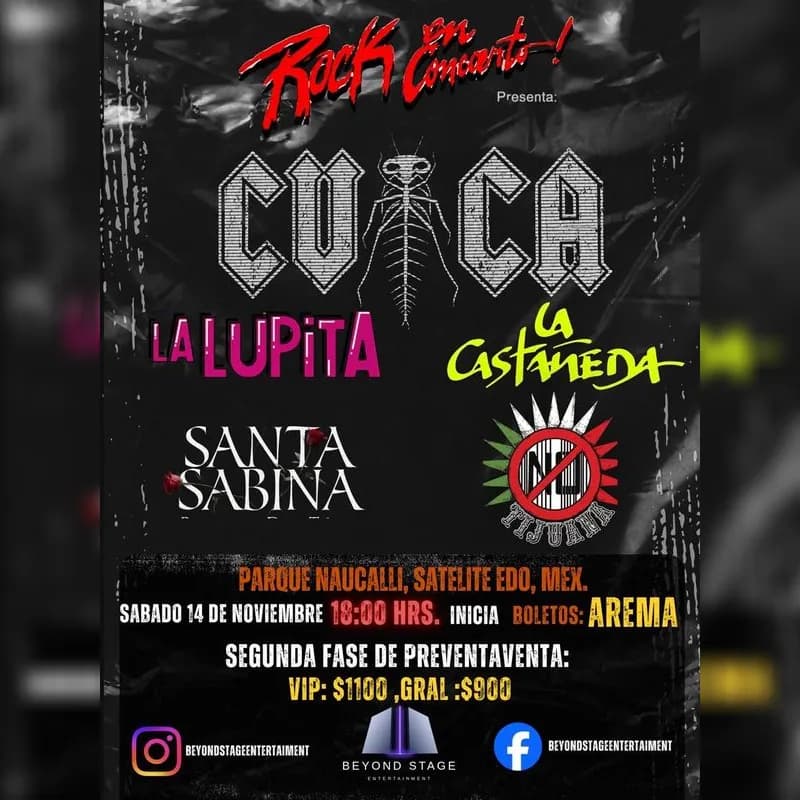 Fondo promocional del evento 90's Rock Tour en Satelite