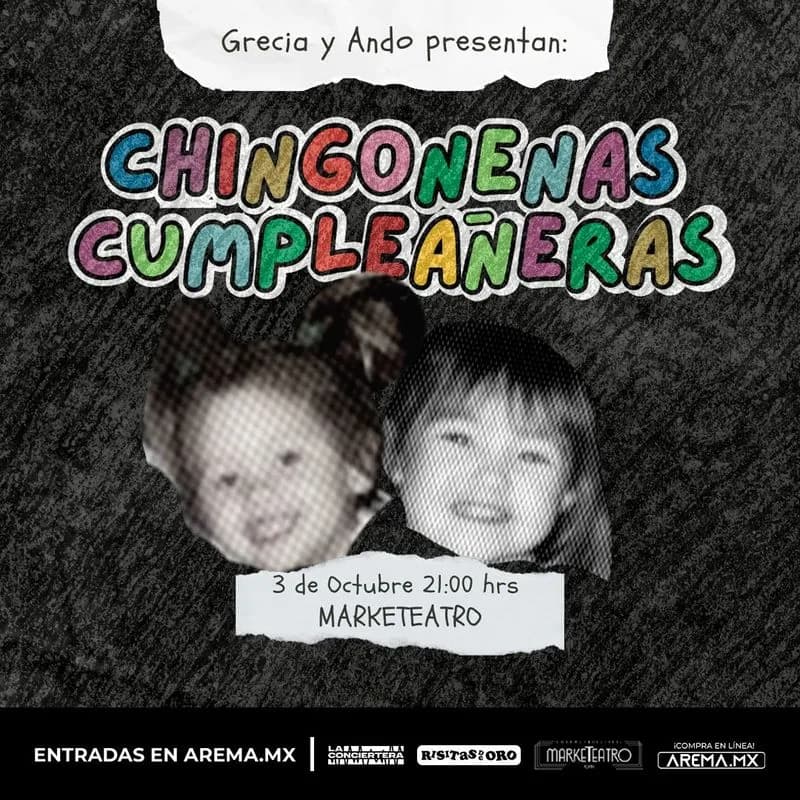 Fondo promocional del evento Grecia Castillo y Ando: Chingonenas Cumpleañeras en CDMX