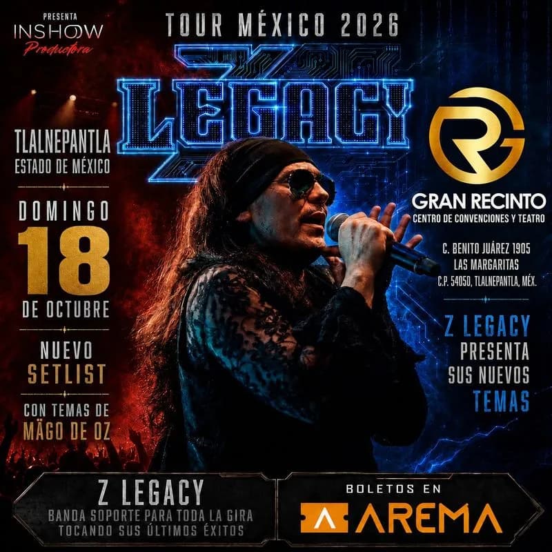Fondo promocional del evento Z Mago de Oz Contacto Directo ft Z Legacy en Tlalnepantla