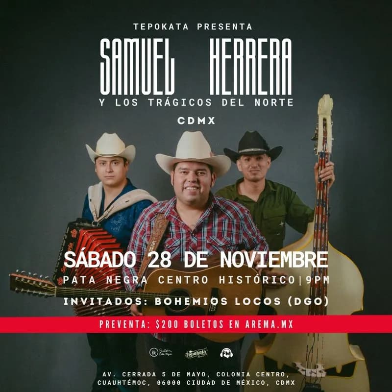 Fondo promocional del evento Samuel Herrera en CDMX