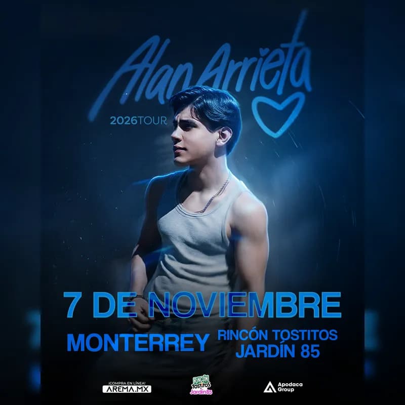 Promotional background for the event Alán Arrieta en Monterrey