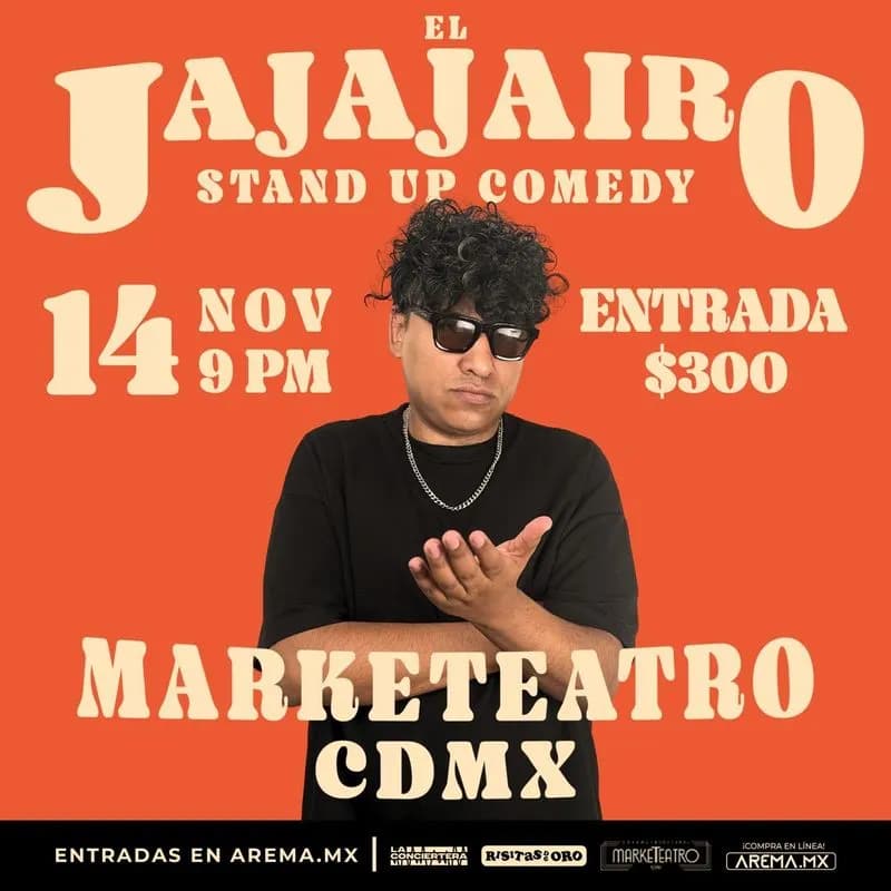 Fondo promocional del evento Jajajairo Stand Up