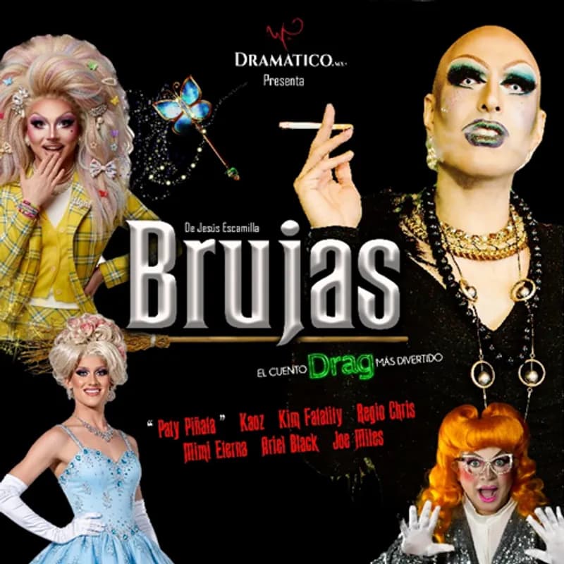 Fondo promocional del evento Brujas el cuento DRAG más divertido