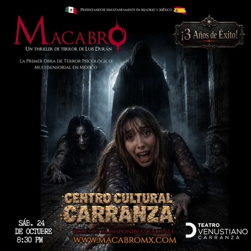 Fondo promocional del evento Macabro en CDMX