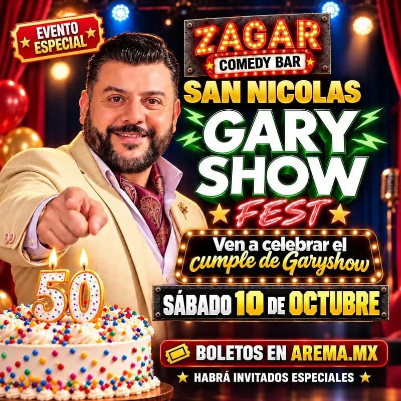 Fondo promocional del evento Gary Show en Zagar Comedy Bar San Nicolás