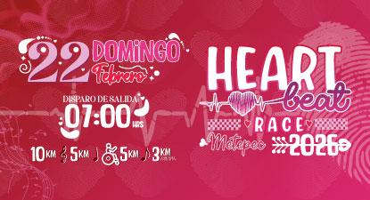 Heartbeat Race 2026 "Carrera por el día del Amor y la Amistad" en Metepec, Estado de México.
