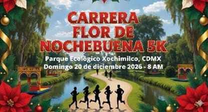 Fondo promocional del evento Carrera Flor de Nochebuena 5k 2026