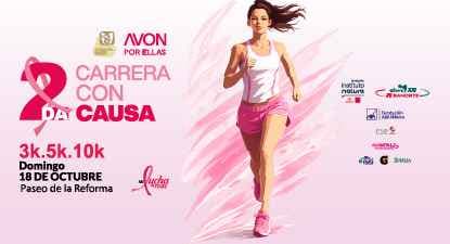 2da Carrera Con Causa Fundación IMSS + AVON 2026 en Paseo de la Reforma CDMX. Frente a las Oficinas Centrales del IMSS