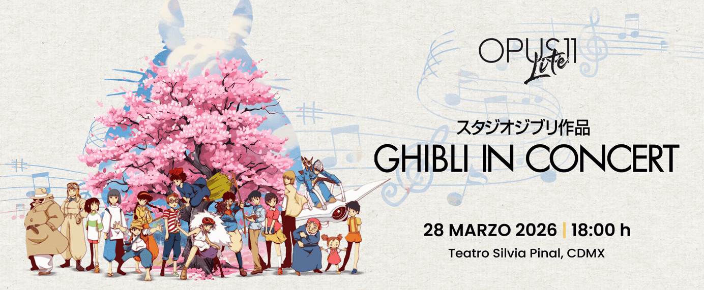 Fondo promocional del evento Ghibli in Concert