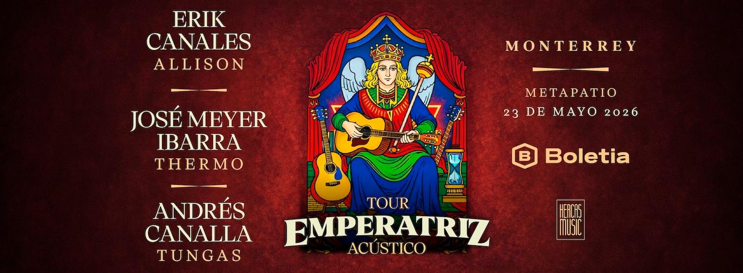 Fondo promocional del evento ERIK CANALES, JOSE MEYER IBARRA, ANDRES CANALLA