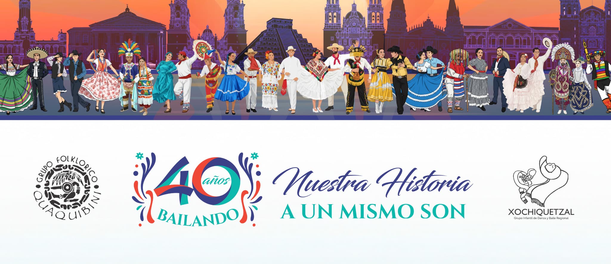 Fondo promocional del evento 40 años Bailando Nuestra Historia a un Mismo Son