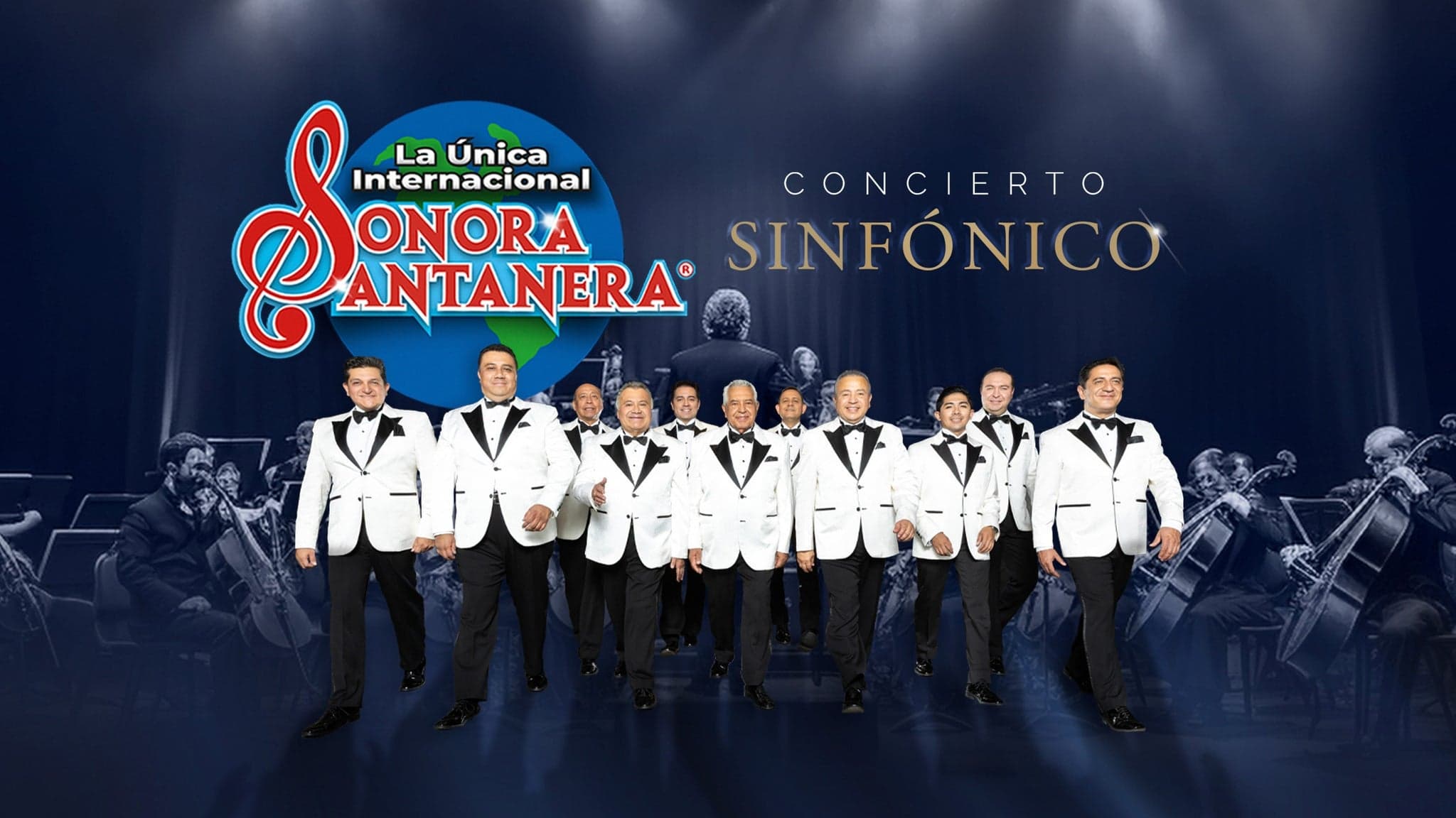 Fondo promocional del evento La Única Internacional Sonora Santanera Concierto Sinfónico