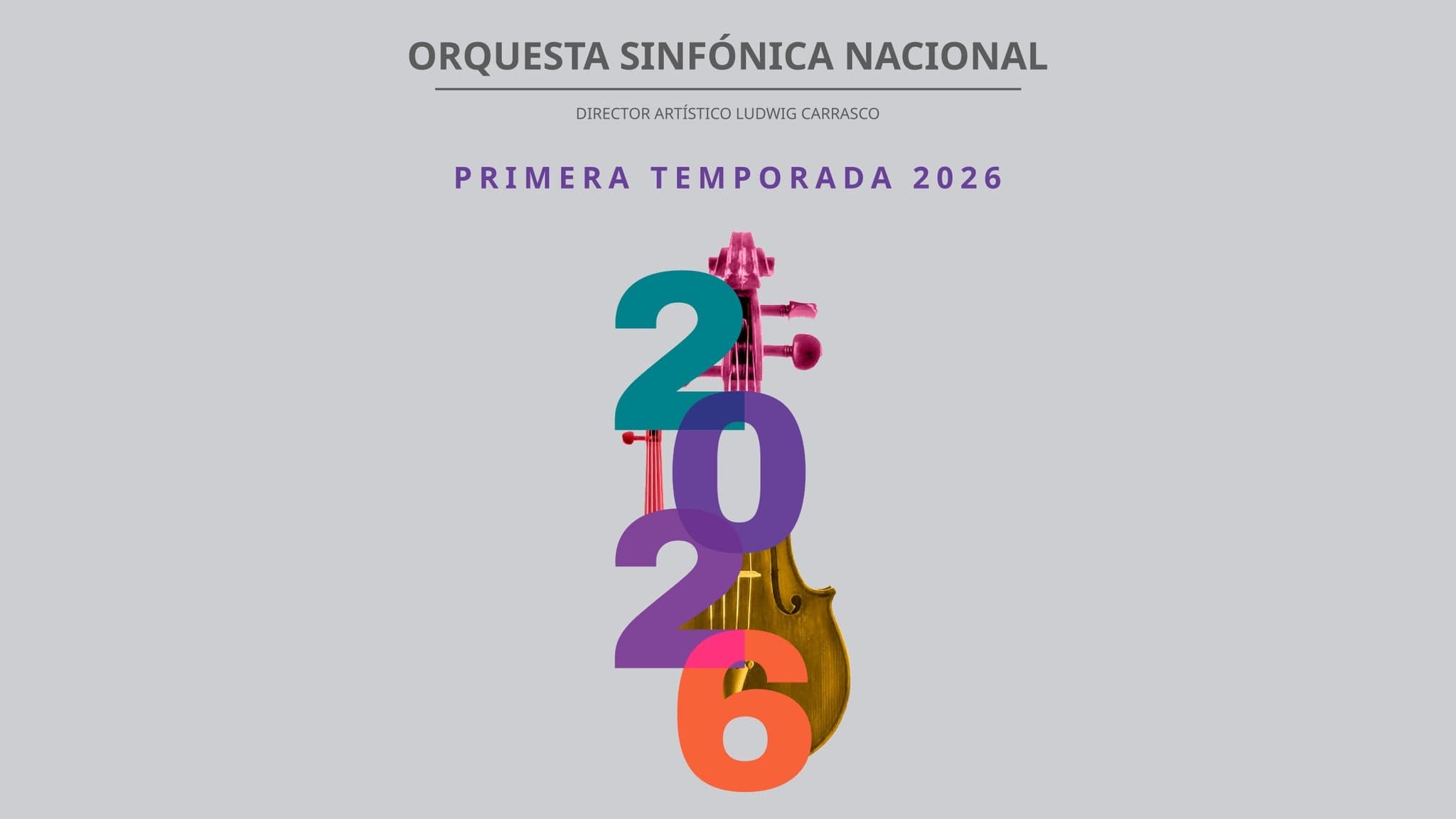 Fondo promocional del evento Orquesta Sinfónica Nacional Tenor Ramón Vargas, 8+. Ingreso 19:30 h
